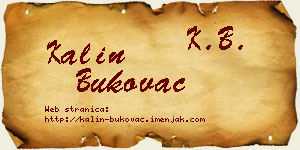Kalin Bukovac vizit kartica